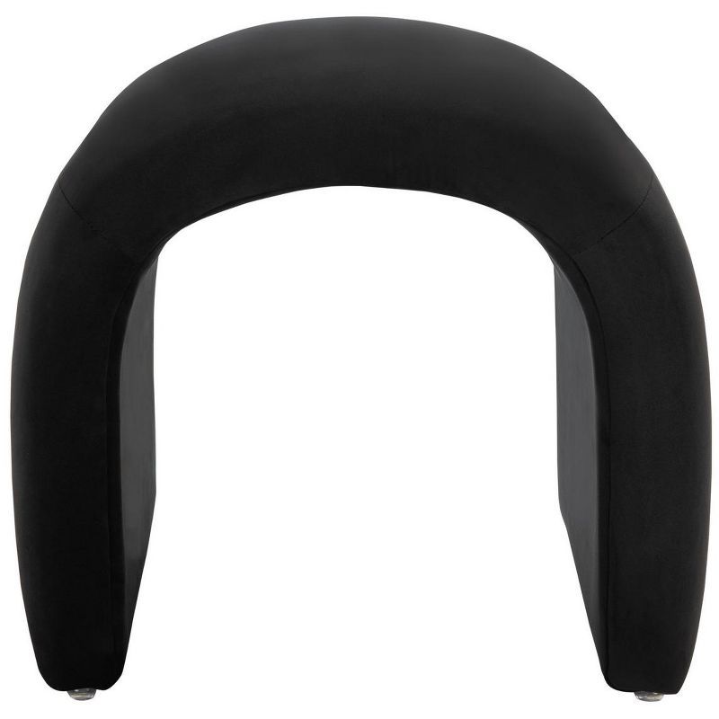 Kibo Black Velvet Modern Waterfall Ottoman