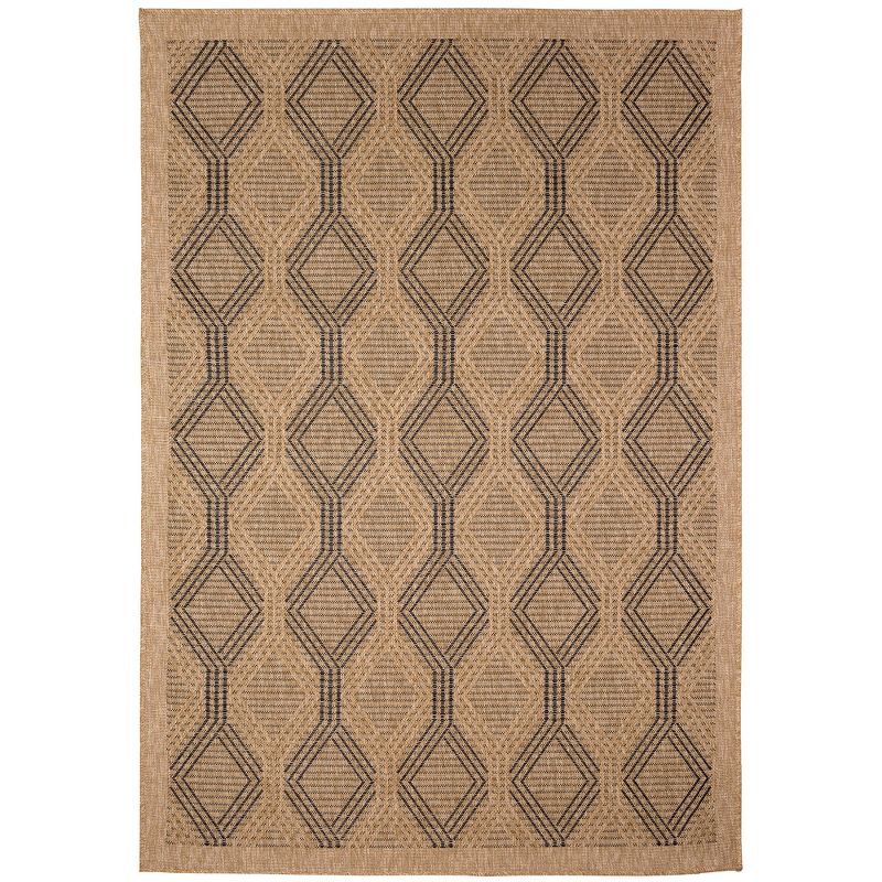 Sahara Links 5' x 7' Natural Geometric Flatwoven Synthetic Rug