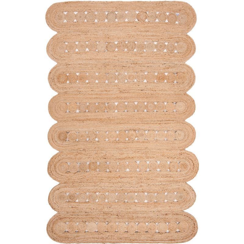 Natural Jute Hand-Knotted 4' x 6' Non-Slip Area Rug