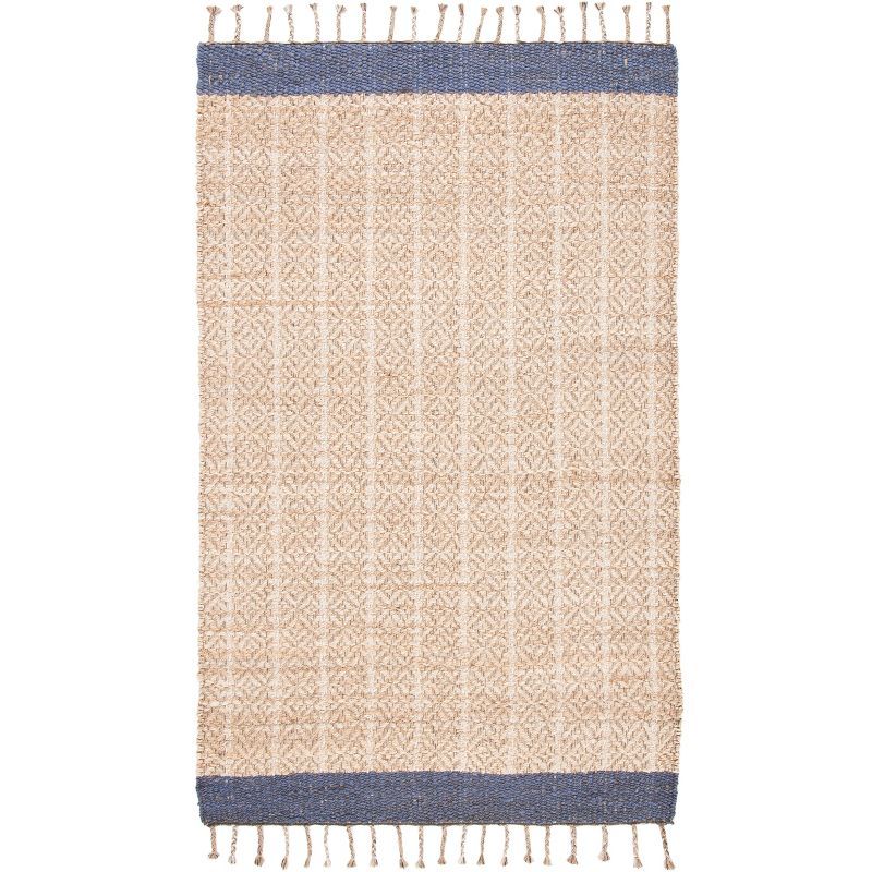 Cape Cod 5x8 Natural Purple Handwoven Cotton Area Rug