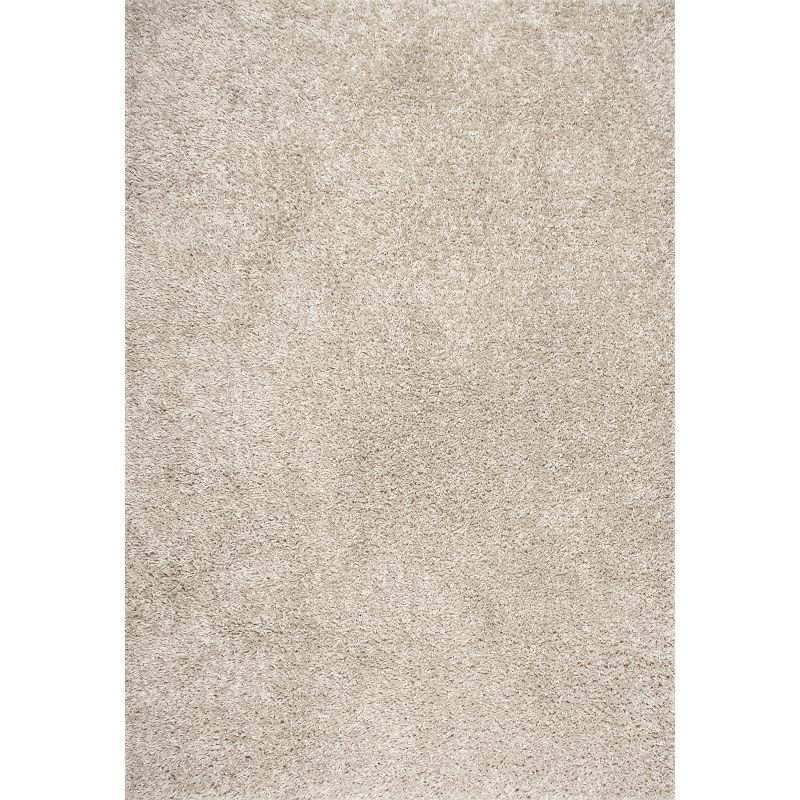 Cozy Plush Beige Round Shag Area Rug for Luxurious Comfort