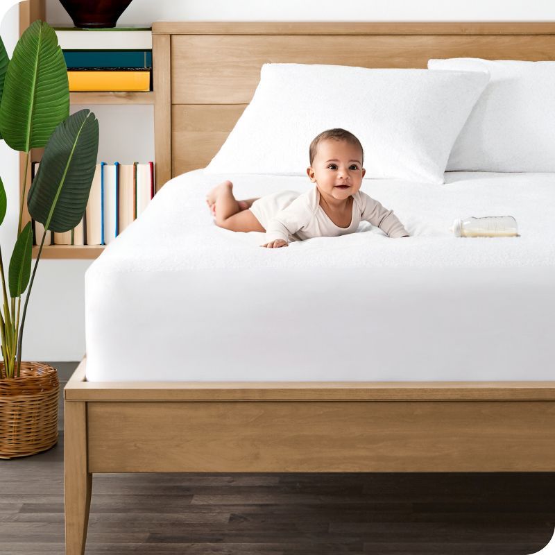 Twin White Waterproof Cotton Mattress Protector