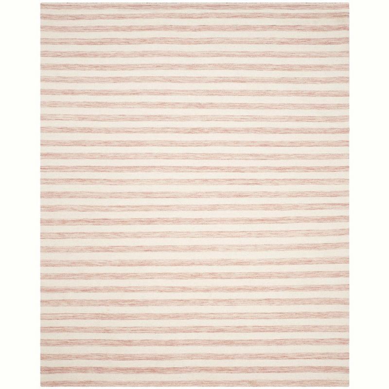 Handmade Rust/Ivory Wool Flatweave 6' x 9' Area Rug