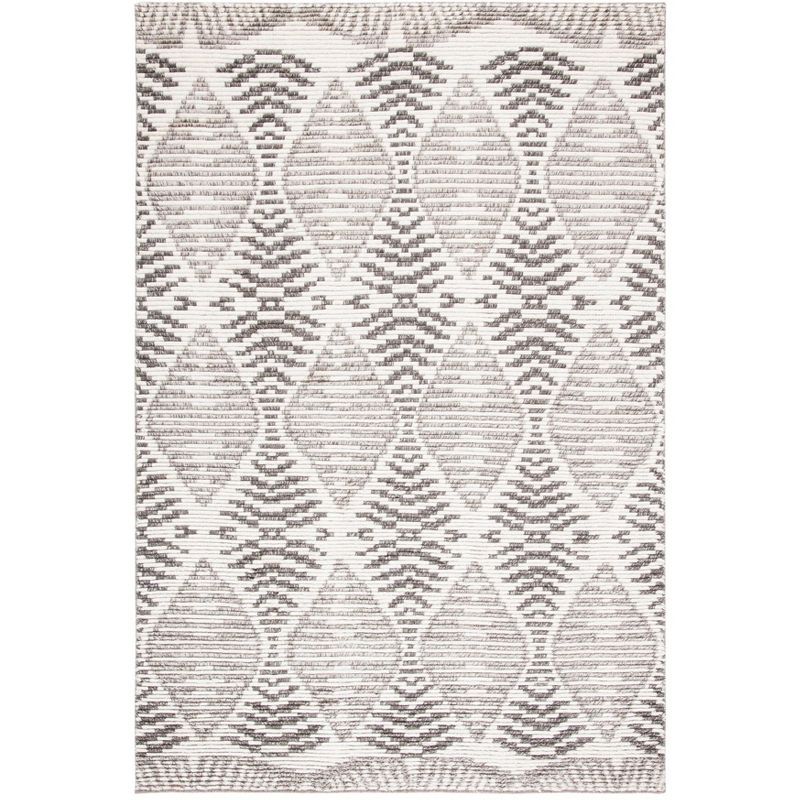 Gray Geometric Hand-Knotted Wool 6' x 9' Area Rug