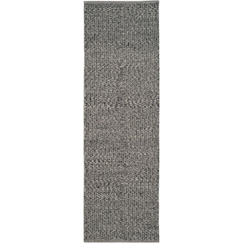 Coastal Charm Handwoven Cotton Runner Rug - 2'3" x 7', Gray Geometric