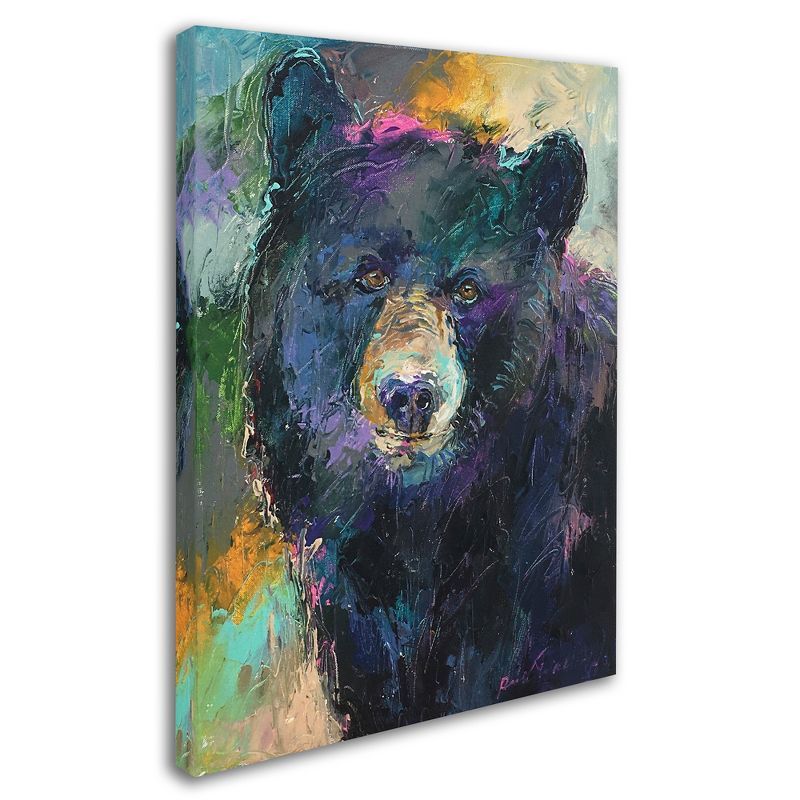 Vibrant Multicolor Impressionist Black Bear Canvas Art 24'' x 32''