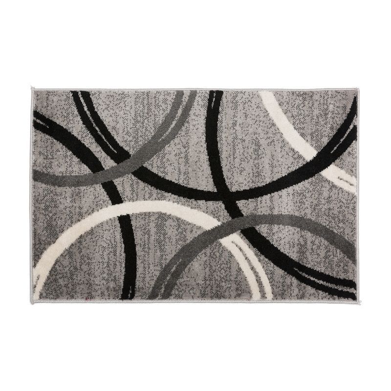 Modern Elegance 5' x 7' Gray Abstract Synthetic Area Rug