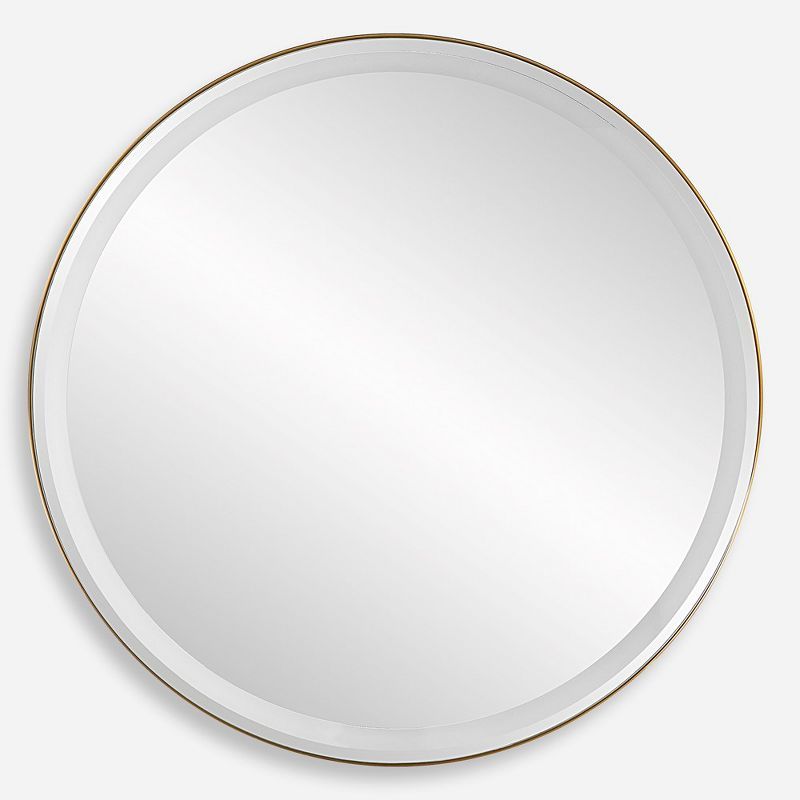 32-Inch Brass Round LED Vanity Mirror