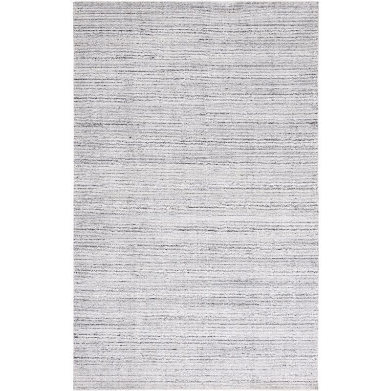 Mirage Ivory and Grey Hand-Knotted Wool Area Rug