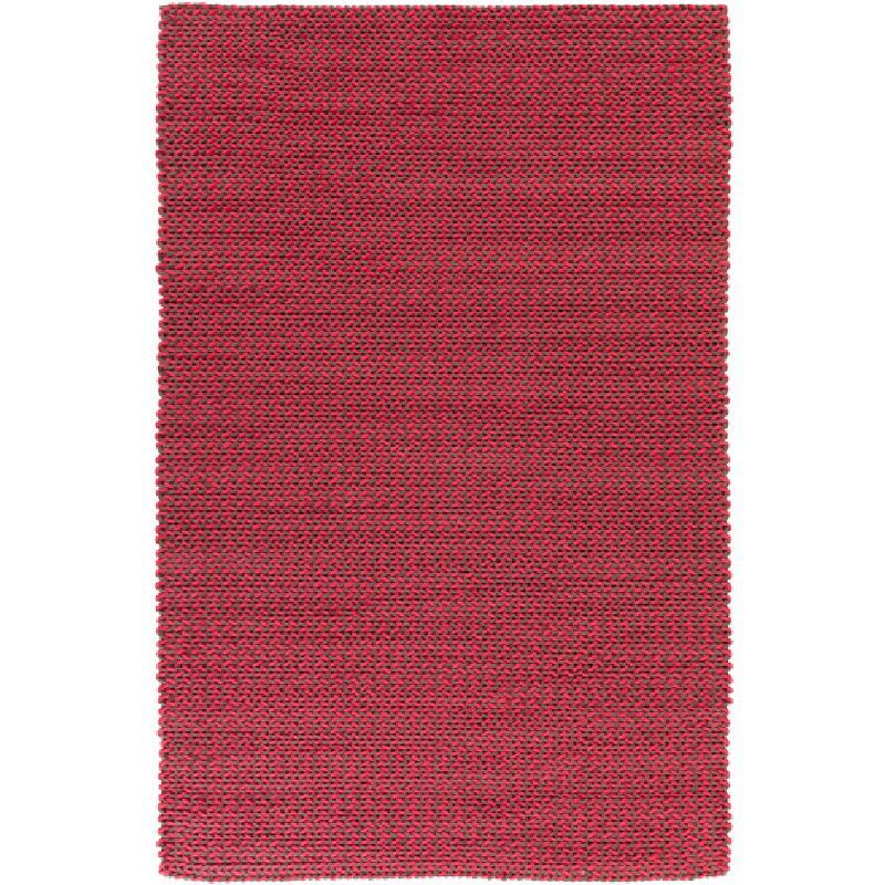 Holmes 2' x 3' Bright Pink Braided Wool Area Rug