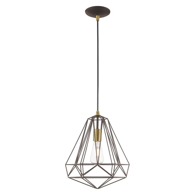 Contemporary Bronze Geometric Mini Pendant Light