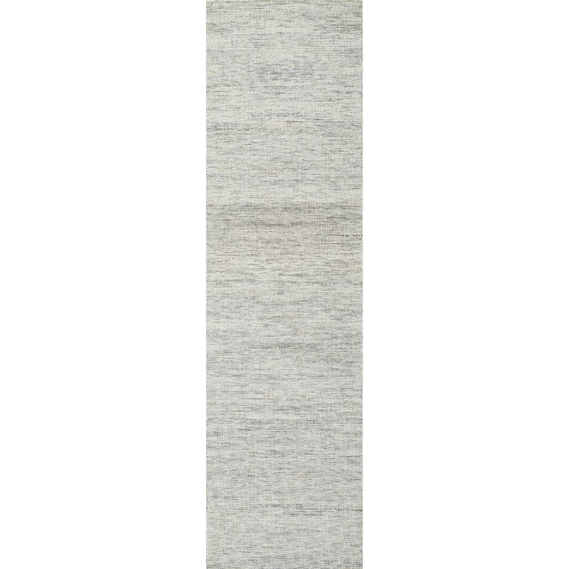 Light Grey Hand-Tufted Wool Runner Rug 2'3" x 8'