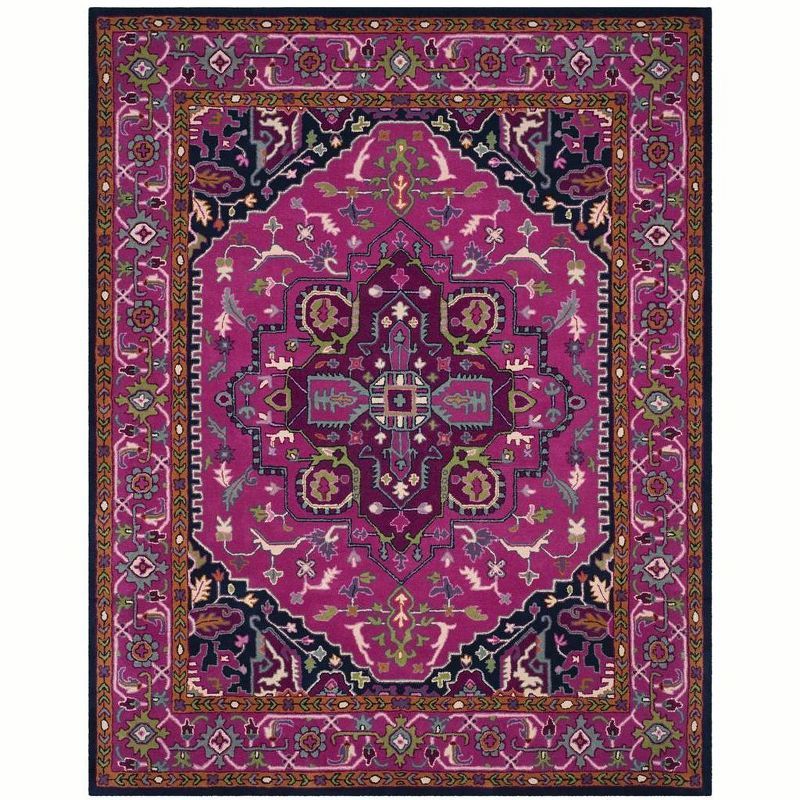 Bellagio Pink and Navy 8' x 10' Hand Tufted Wool Area Rug