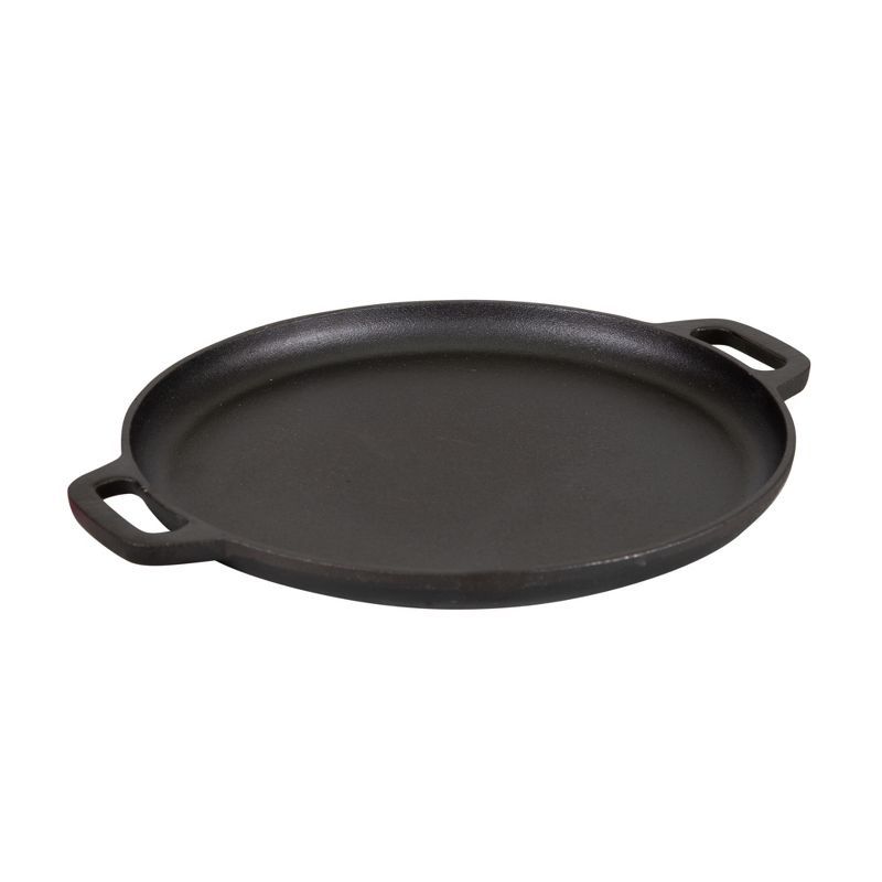 Stansport Pre-Seasoned Black Cast Iron Pizza Pan with Handles