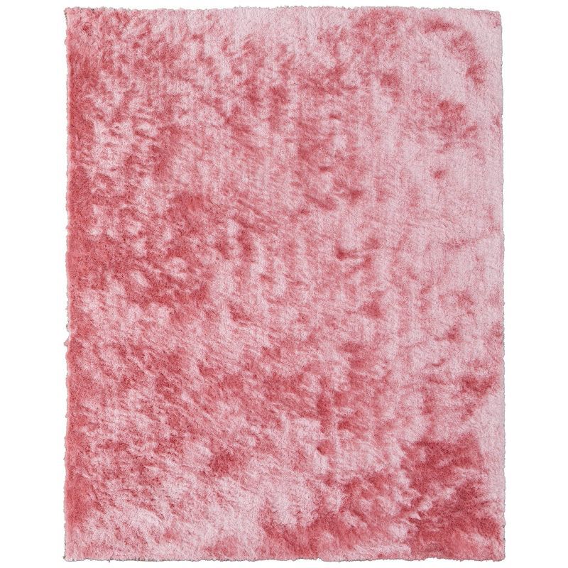 Hand-Tufted Pink Synthetic Fur Shag Area Rug 3'6" x 5'6"