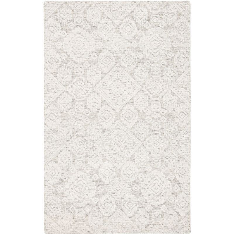 Ivory Hand-Tufted Wool Rectangular Area Rug