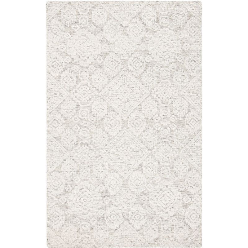 Ivory Hand-Tufted Wool Rectangular Area Rug