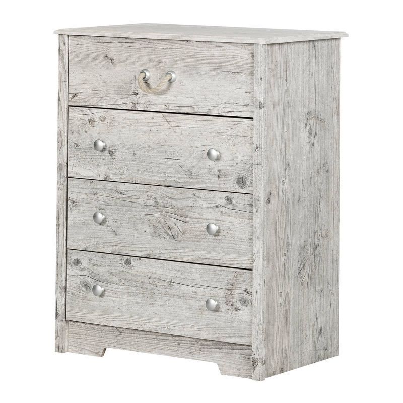 Coastal White 4-Drawer Nursery Dresser with Rope Handle