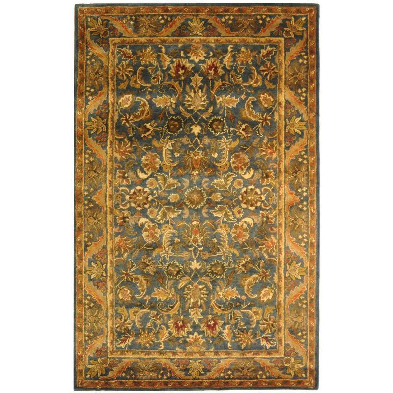 Antiquity Blue and Gold Handmade Wool Area Rug