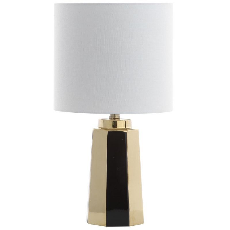 Parlon 17.25" Gold Ceramic Table Lamp with White Shade