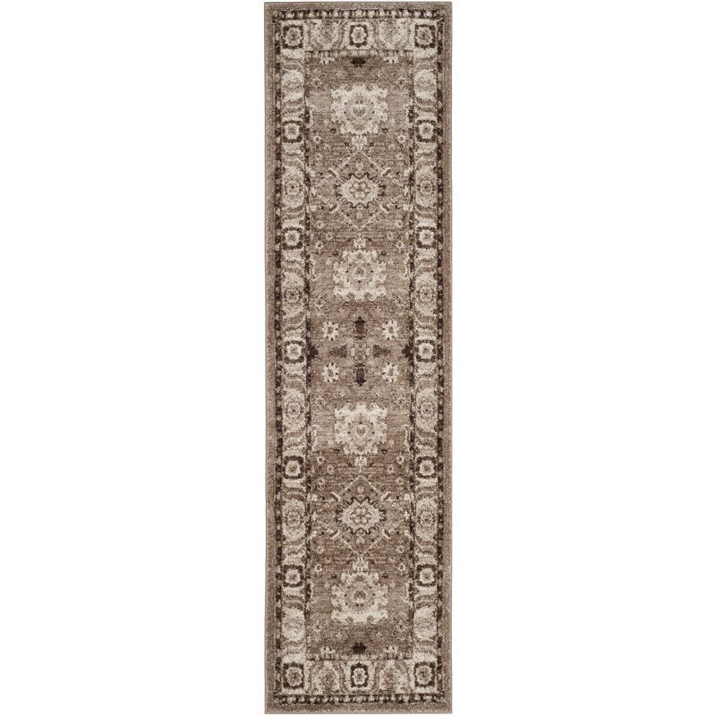 Taupe 2'3" x 10' Stain-Resistant Synthetic Runner Rug