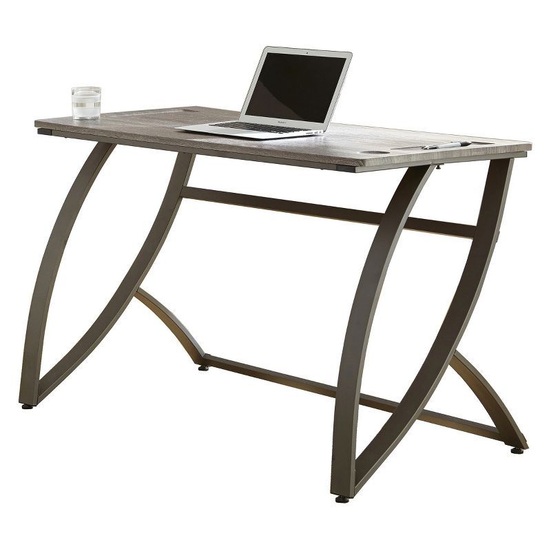 Driftwood Gray 47" Home Office Desk with Cup Holder