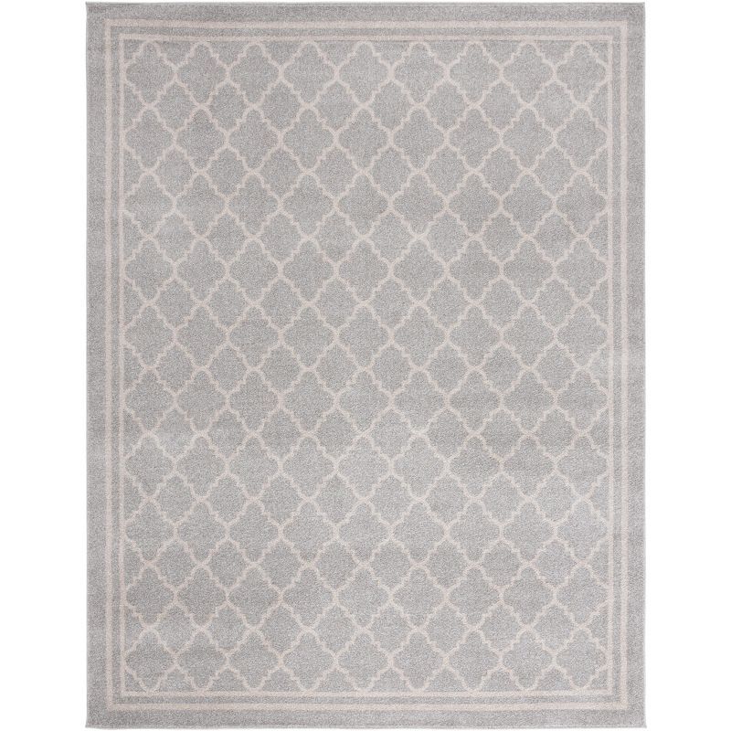 Gray Geometric 8' x 10' Synthetic Area Rug