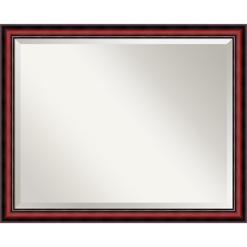 Cherry Wood Beveled Rectangular Wall Mirror