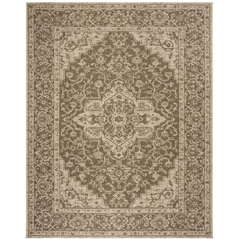 Handmade Beige/Cream Geometric Synthetic Round Rug, 54 in