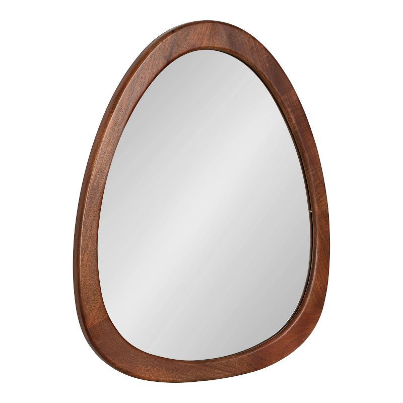 McKinder Asymmetrical Walnut Brown Mango Wood Wall Mirror