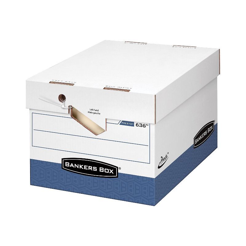 Presto White and Blue Heavy-Duty Corrugated Storage Box