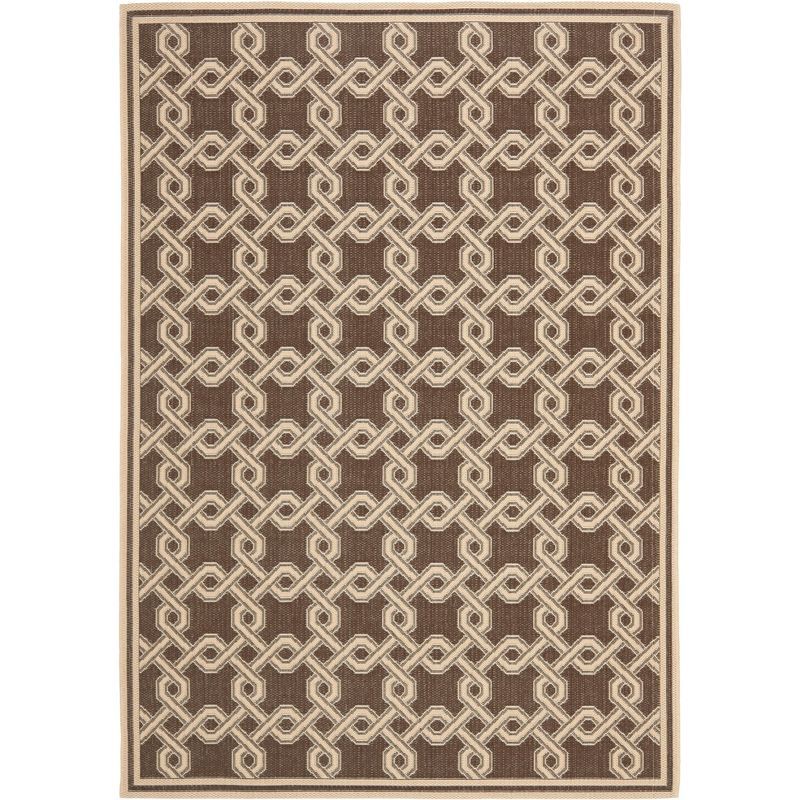 Hand-Knotted Chocolate and Cream Rectangular Viscose Rug