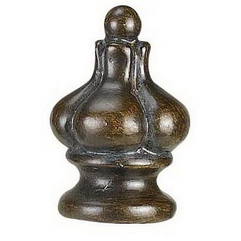 Dark Brown Faux Wood Resin Finial