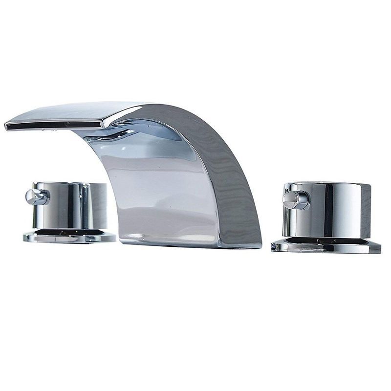 Polished Chrome 8 in. Widespread 2-Handle Bathroom Faucet with LED Light