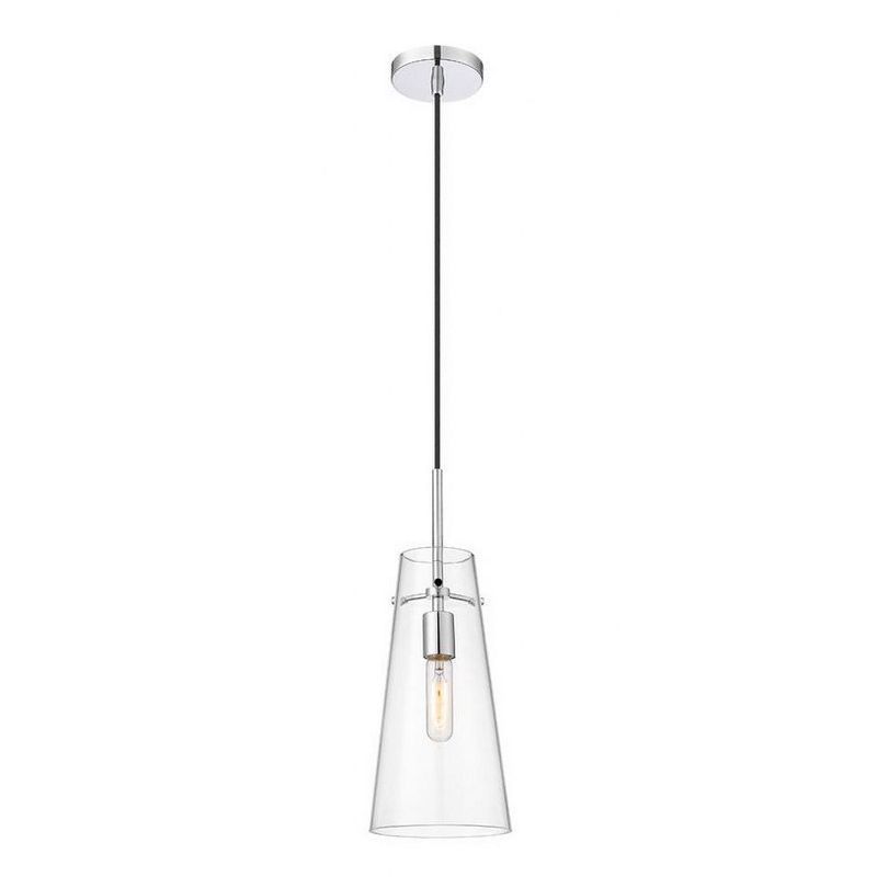 Kira 13" Chrome and Clear Glass LED Pendant Light
