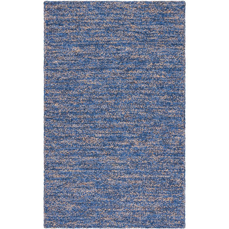 Hand-Knotted Blue Wool and Synthetic Area Rug