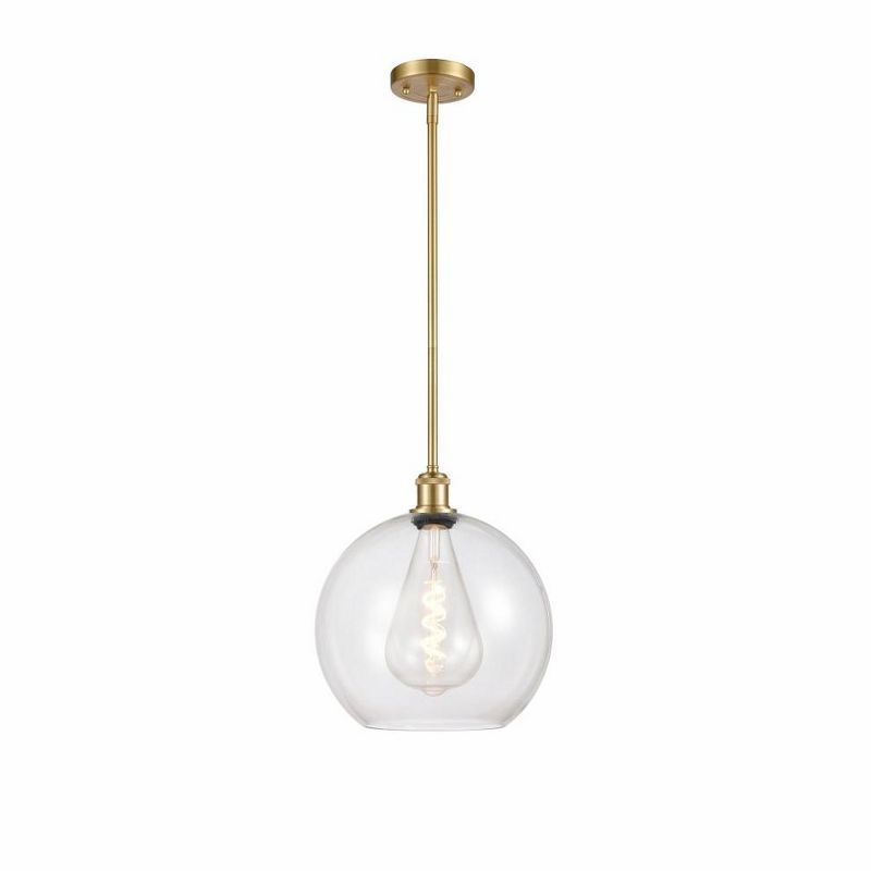 Athens Satin Gold Mini Pendant with Clear Glass Shade