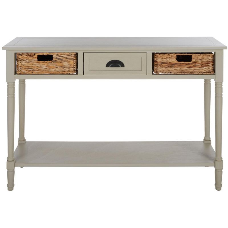 Christa Vintage Grey Wood Console Table with Storage