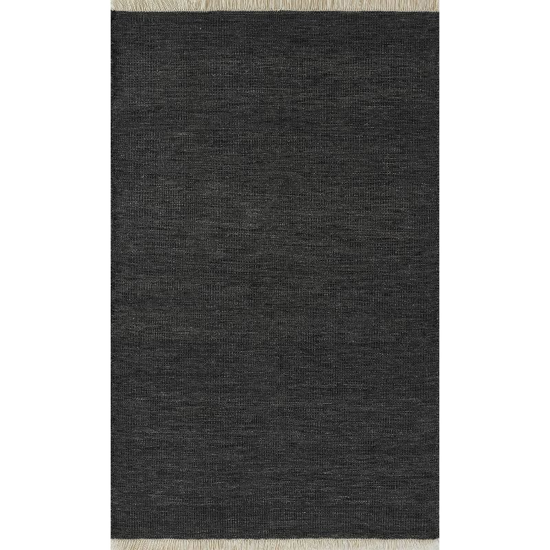 Handwoven Black Synthetic 2' x 3' Indoor/Outdoor Rug