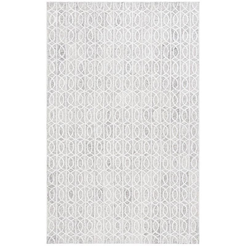 Natural Ivory Tufted Rectangular Wool Area Rug 6' x 9'