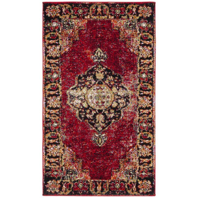 Vintage Red and Multi Synthetic Runner Rug, 2'3" x 18'