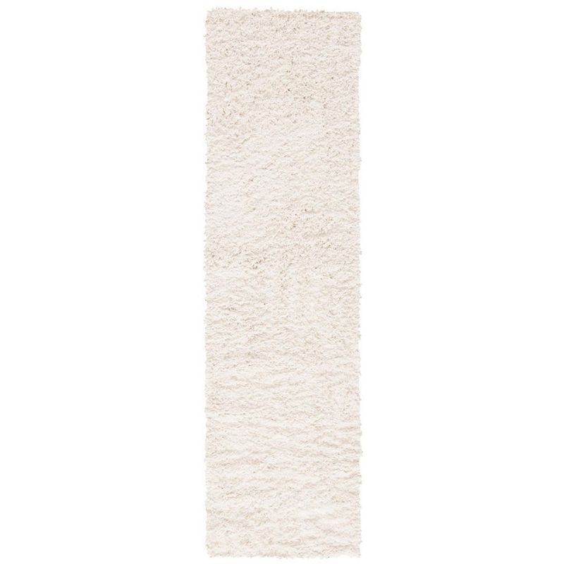 Ivory Shag Bliss 24" Hand-Knotted Non-Slip Area Rug