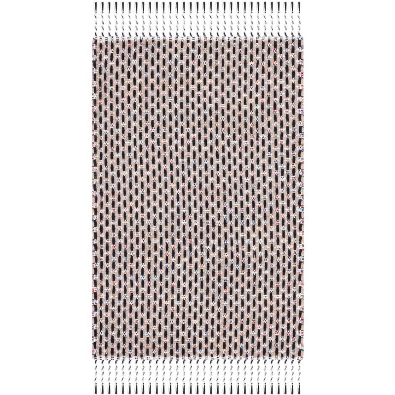 Montauk Black and Beige Handwoven Cotton Rug 2' x 3'