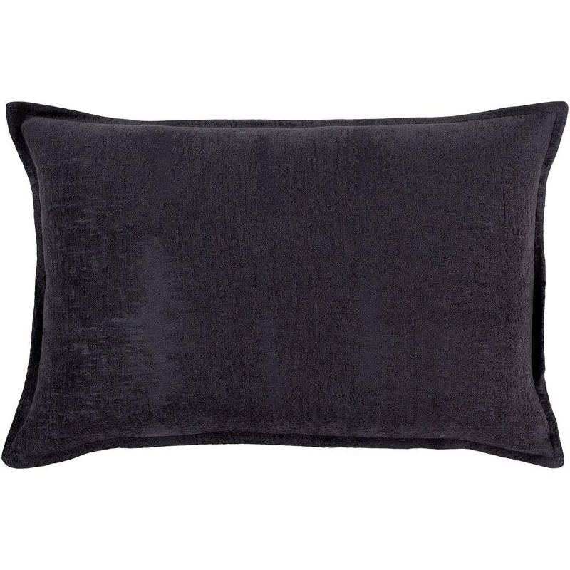 Linter Navy Polyester Lumbar Pillow Cover with Insert