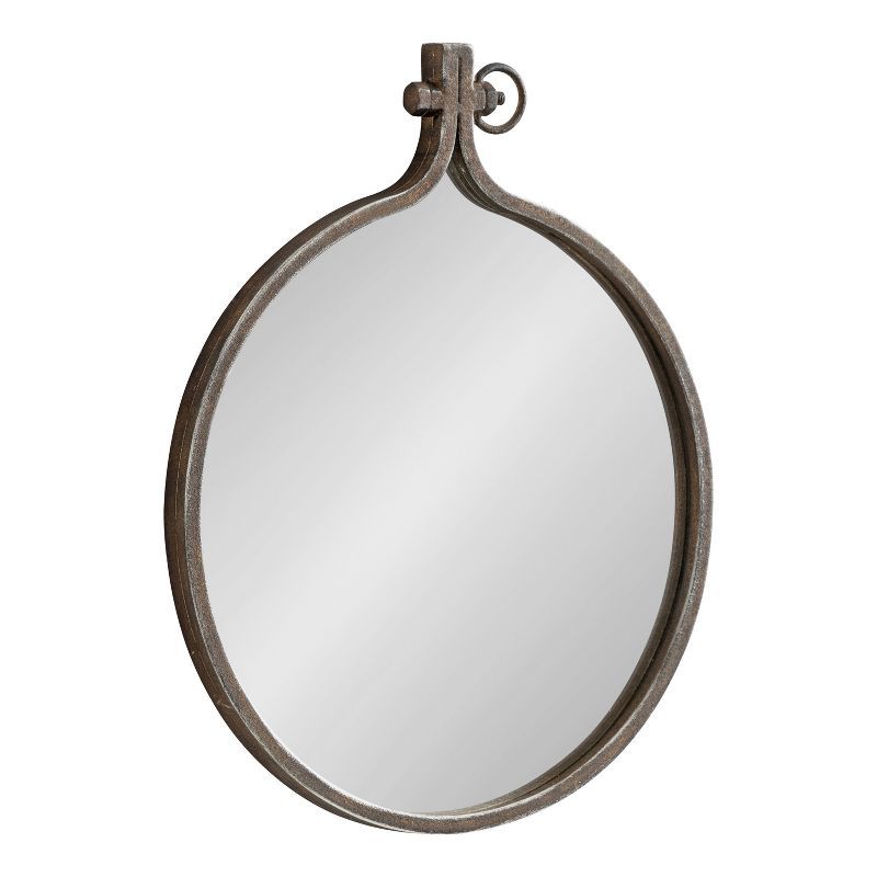 Yitro 14x18 Bronze Round Metal Framed Wall Mirror