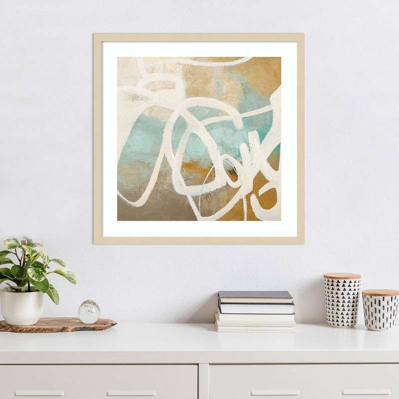 Notify Abstract Svelte Natural Framed Wall Art Print