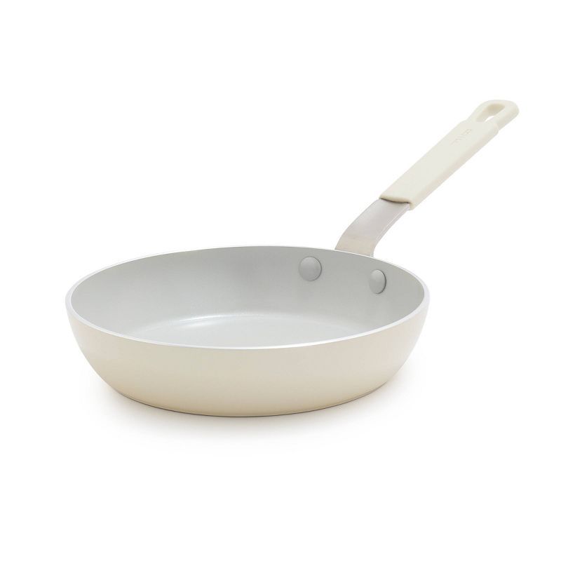 Cream 8" Aluminum Fry Pan with Ceramic Nonstick Coating