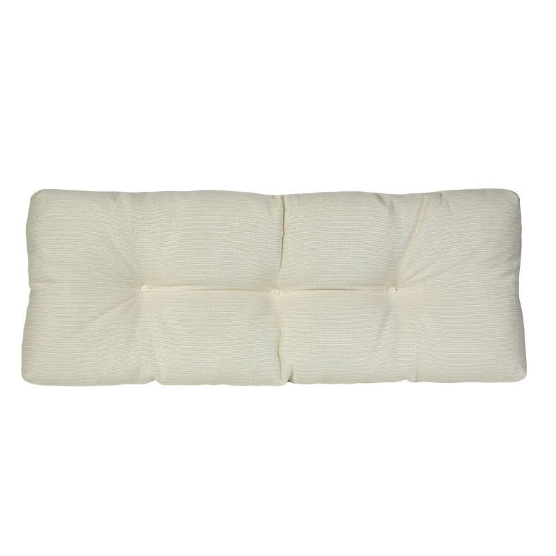 Ivory Polyester Non-Slip Tufted Bench Cushion, 43" x 14"