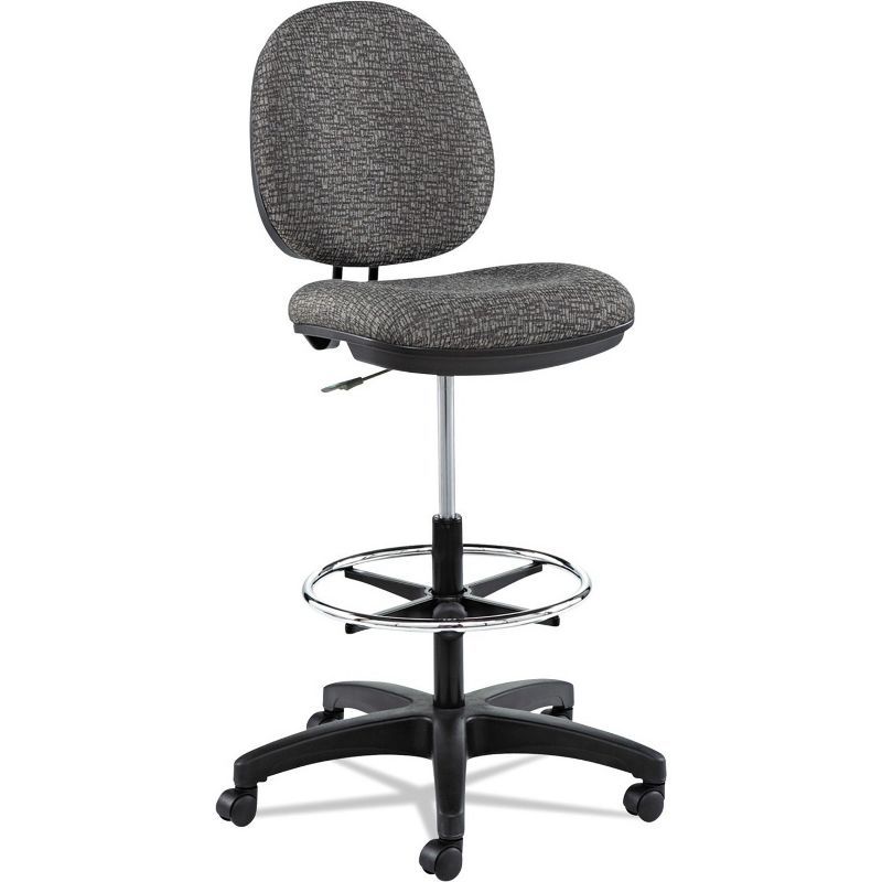 Graphite Gray Fabric Swivel Task Stool with Adjustable Footring