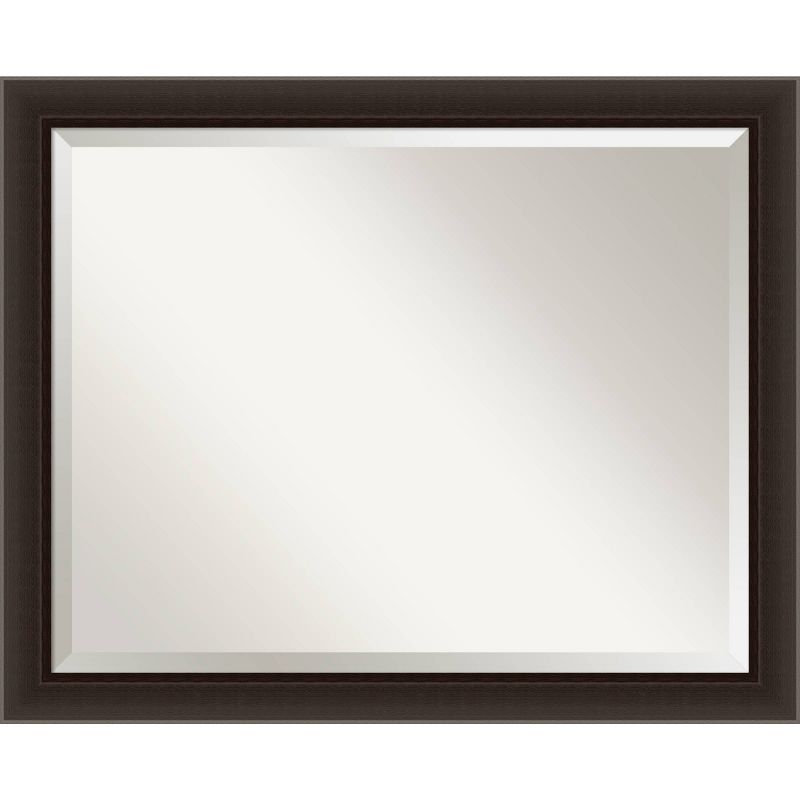 Espresso Beveled Full Length Rectangular Wood Wall Mirror